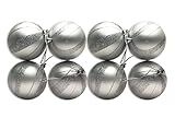 8 Pack Silver Ball Ornaments with Spiral Design | Amazon (US)