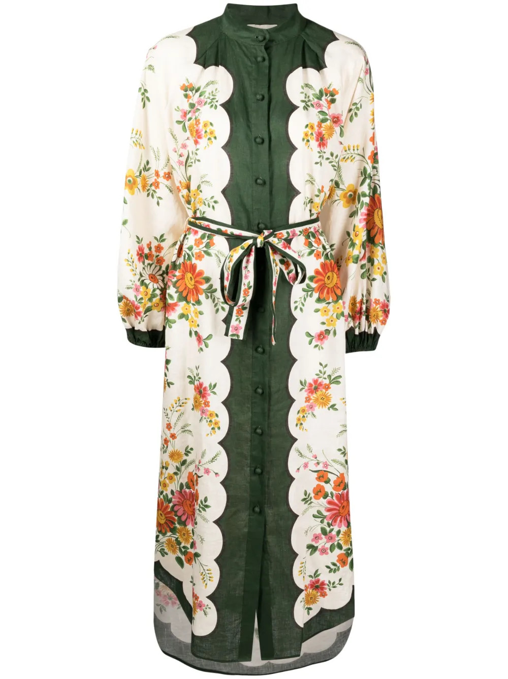 ALEMAIS Elisabetta Linen Midi Shirtdress - Farfetch | Farfetch Global