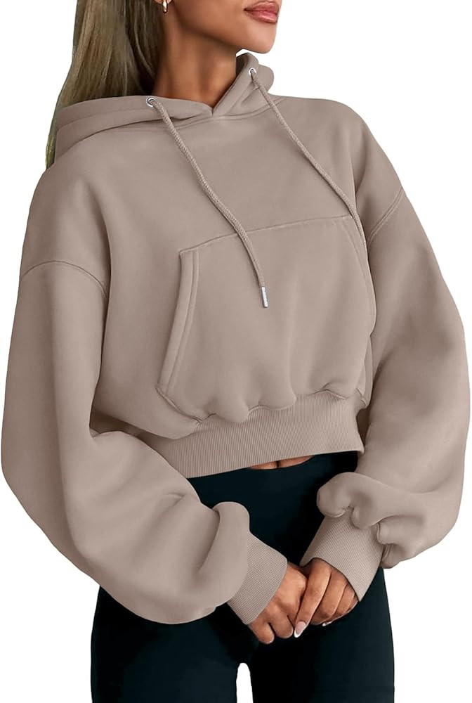Trendy Queen Womens Cute Cropped Hoodies Y2k Long Sleeve Sweatshirts Fall Fashion Outfits Winter ... | Amazon (US)