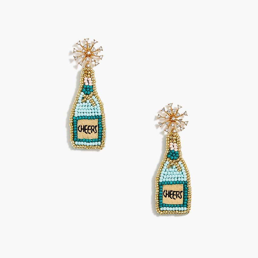 Beaded "cheers " statement earrings | J.Crew Factory