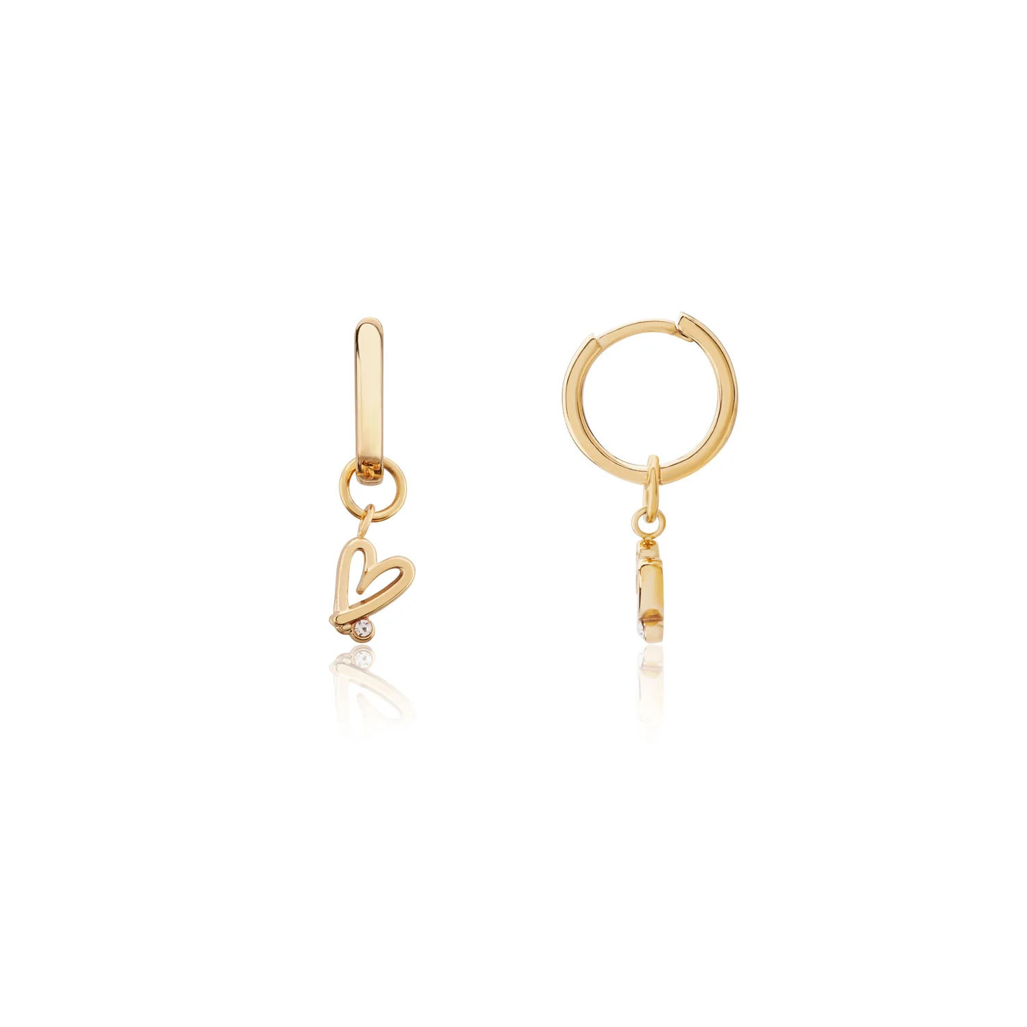 Stories Doodle Heart Huggie Hoops (Gold) | Abbott Lyon