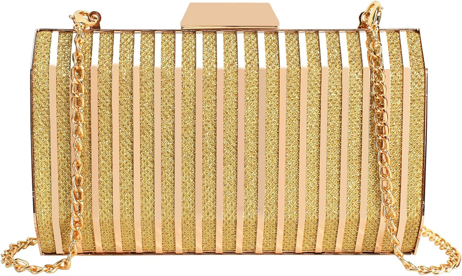 Sun Kea Women Metal Box Clutch Diamond Evening Handbag Mini Chain Shoulder Crossbody Purse | Amazon (US)