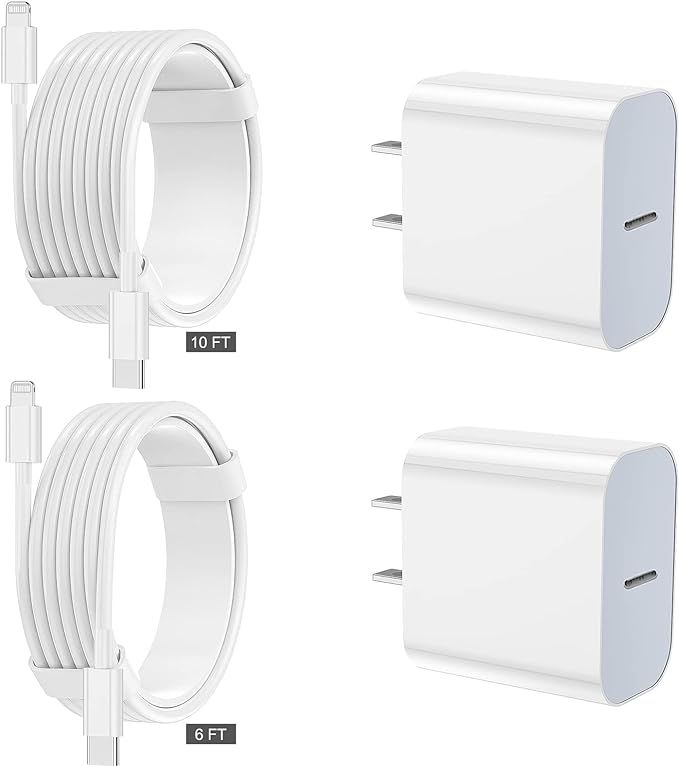 iPhone Charger fast charging [APPLE MFi Certified] 2 pack Apple Type C Wall Charger Block with 2 ... | Amazon (US)