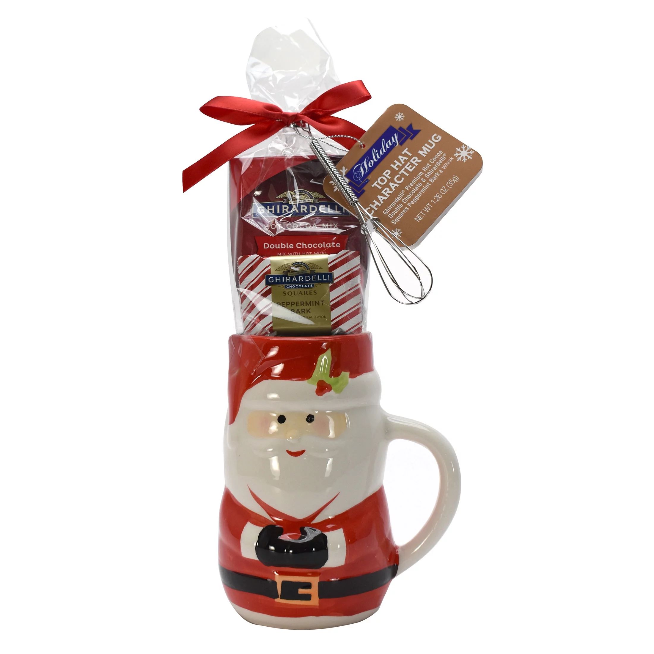 Ghirardelli Holiday Cocoa and Chocolate Santa Mug Gift Set, 1.26oz | Walmart (US)