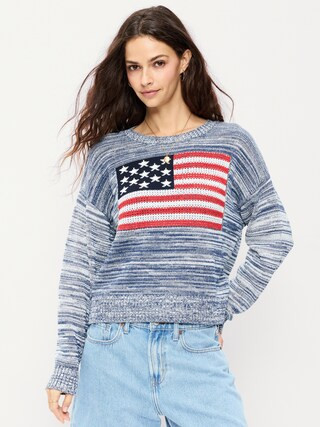 Seaside Cotton Long-Sleeve Flag Sweater | Old Navy (US)