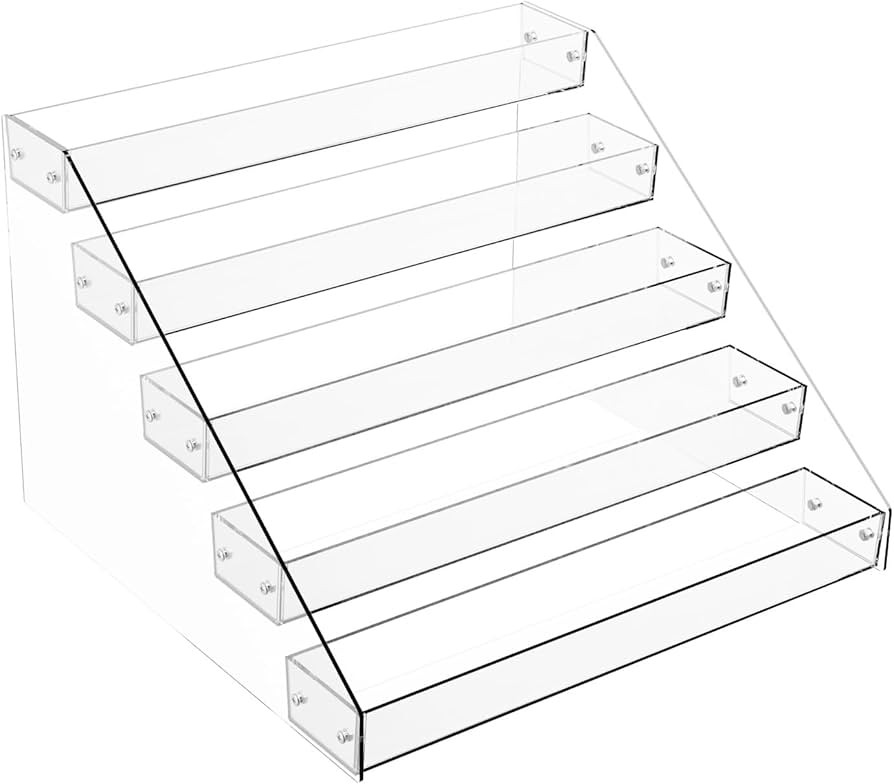 Tiered Spice Rack Acrylic, 5 Tier Clear Spice Rack Organizer for Cabinet, Vertical Spice Rack She... | Amazon (US)