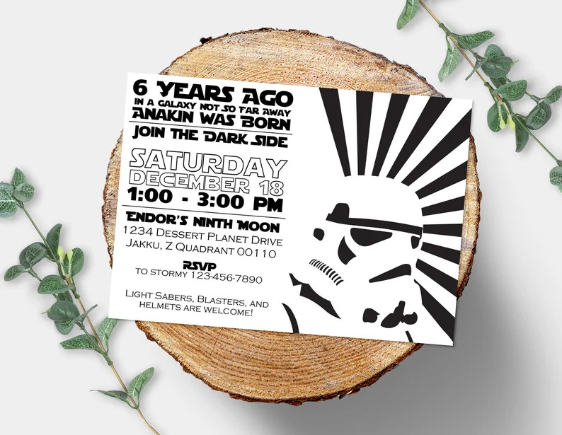 Stormtrooper Birthday Party Invitation / Star Wars Theme / | Etsy | Etsy (US)
