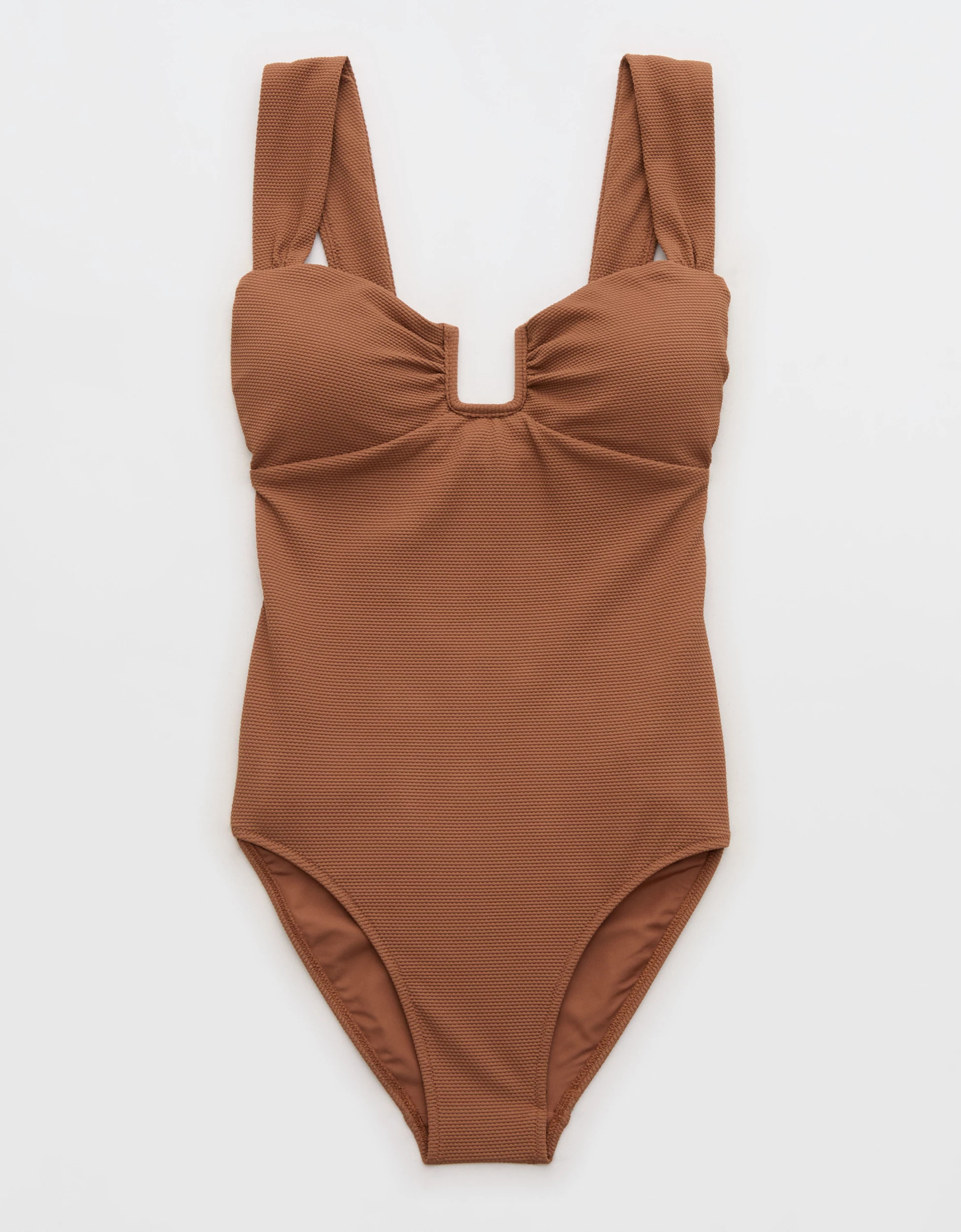 Aerie Pique Bandeau Full Coverage One Piece Swimsuit | Aerie