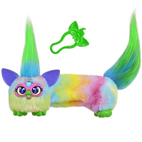 FURBY DJ Furblets Can-Dee-Swirl Mini Electronic Plush Toy with Funny Stretchable Sound Effects & Music, Speaks Furbish, Pink, Blue & Purple | Amazon (US)