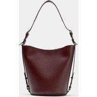 Zara - Buckle Detail Bucket Bag - Burgundy Red - One Size Only - Woman | Zara US