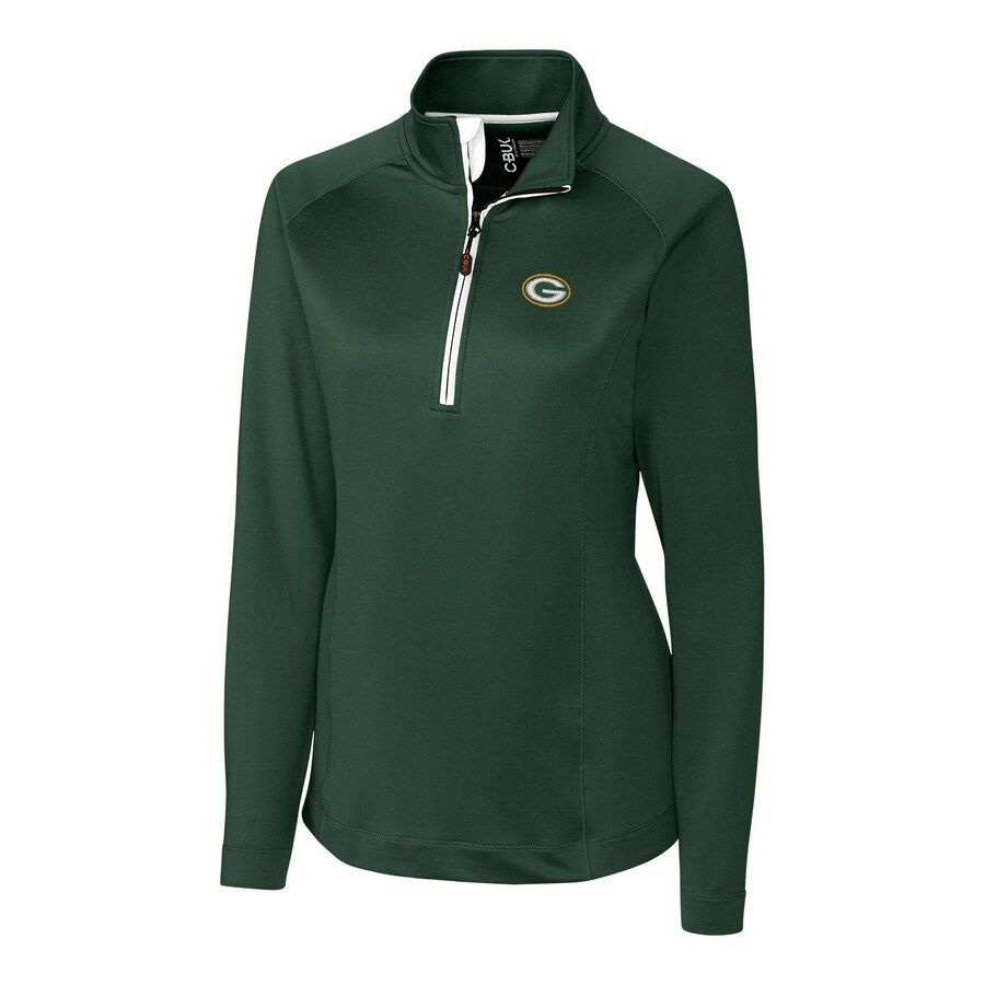 Women's Green Bay Packers Cutter & Buck Green Jackson Half-Zip Overknit Pullover Jacket | NFL Shop