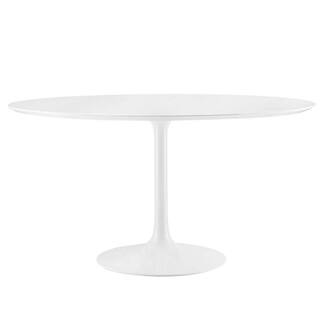 54 in. Lippa in White Round Wood Top Dining Table | The Home Depot