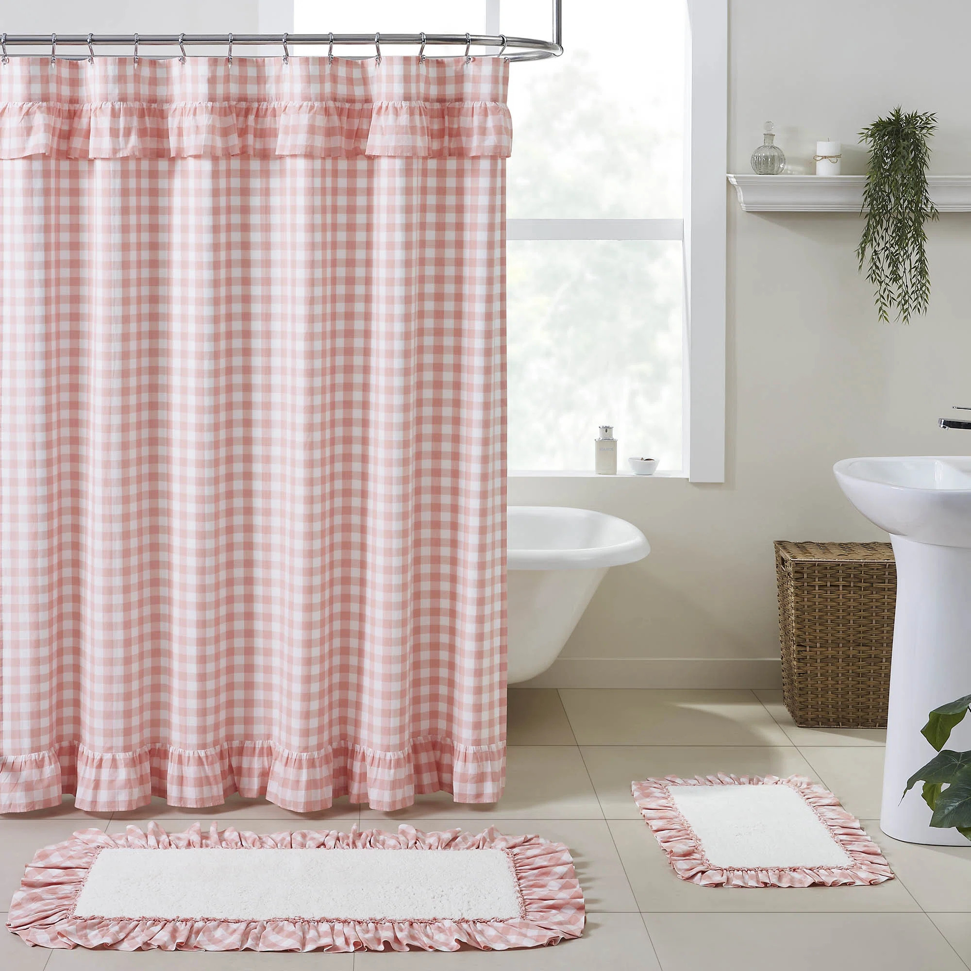 VHC Brands Annie 100% Cotton Gingham Single Shower Curtain & Reviews | Wayfair | Wayfair North America
