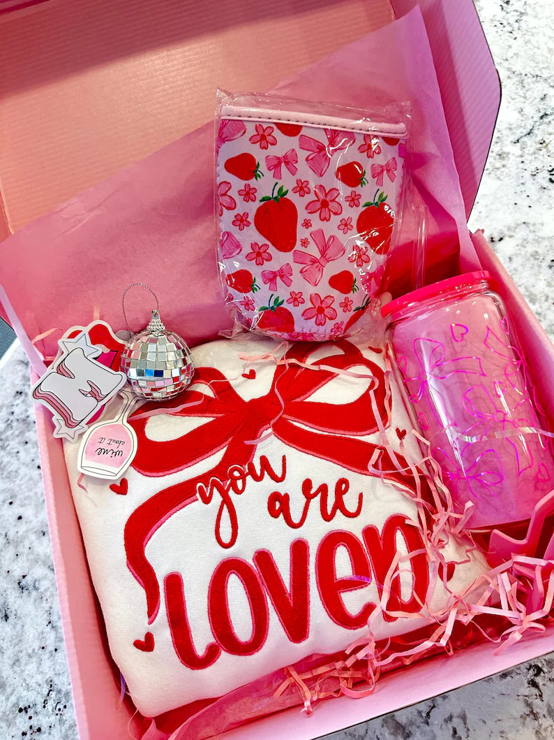 Galentines Day Gift Box, Valentine Day Gift Basket, Valentine's Day Gift for Her, Valentine Packa... | Etsy (US)