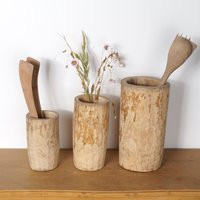 Aged Wooden Utensil Pot | Etsy (US)