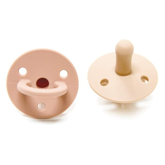 TOPGOMES Soother Pacifier Set of 2, Food Grade Silicone Newborn Up Pacifiers with Handle & 3 Hole... | Amazon (US)