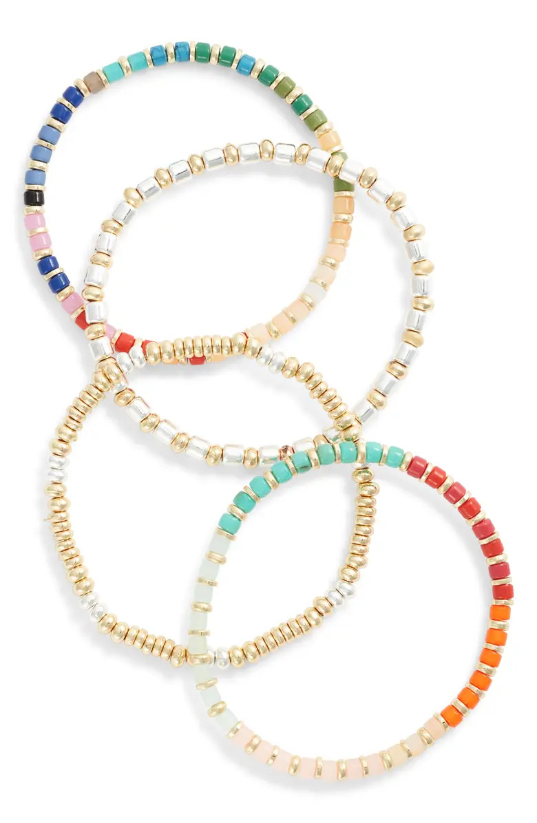 Set of 4 Beaded Stretch Bracelets | Nordstrom
