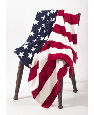 Saro Lifestyle American Flag Throw, 50" x 60" - Macy's | Macy's