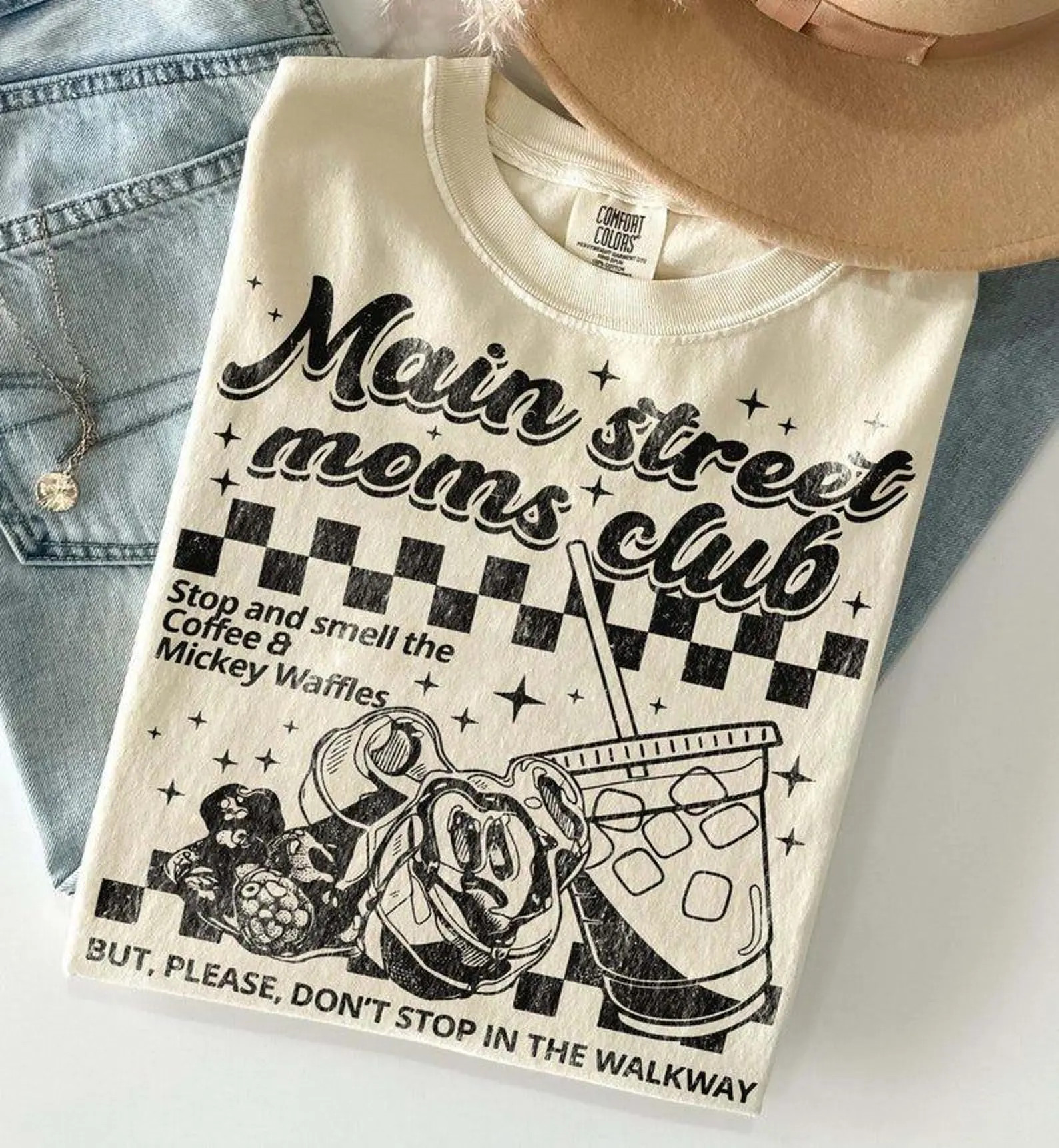Retro Main Street Mom Club Shirt, Disney Mom Comfort Colors Tee, Mickey Waffles Coffee Shirt, Dis... | Etsy (Global)