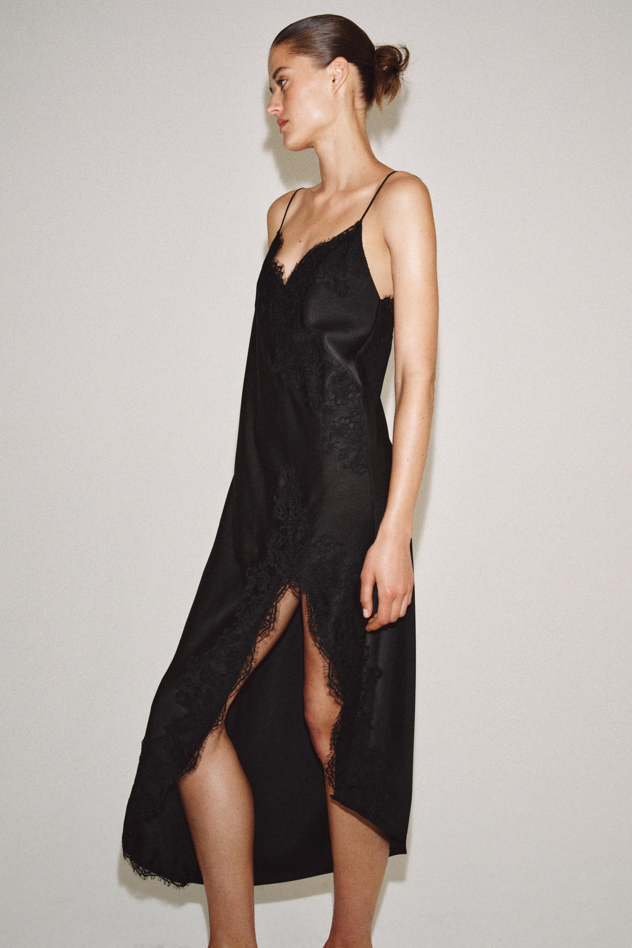 ZW COLLECTION SATIN LACE DRESS | Zara UK