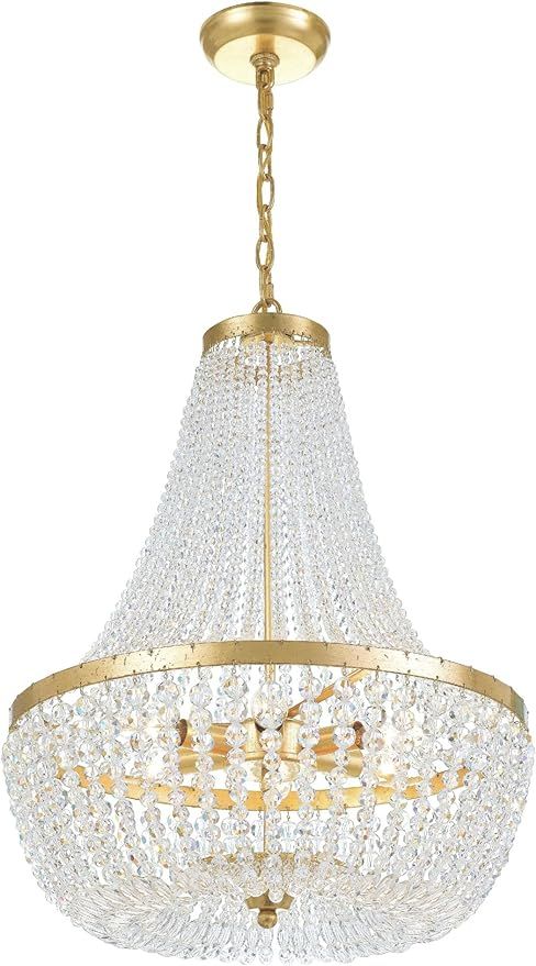 Crystorama Rylee 6 Light Antique Gold Chandelier - Ceiling Light Fixture - Chandeliers for Hallwa... | Amazon (US)