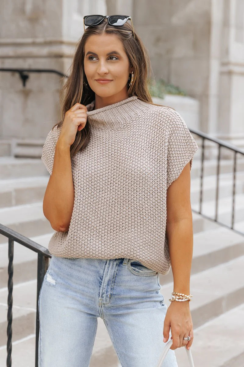 Everyday Classic Mock Neck Sweater - Mocha | Magnolia Boutique