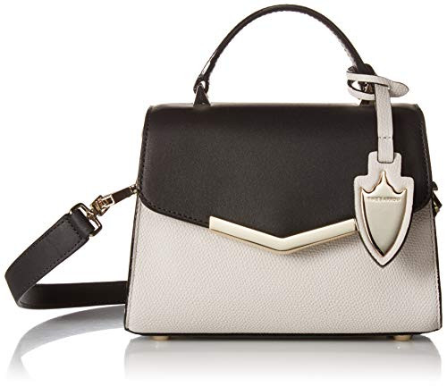Time's Arrow Ava Mini Satchel Bowery Black Socialite White Leather Handbag | Amazon (US)