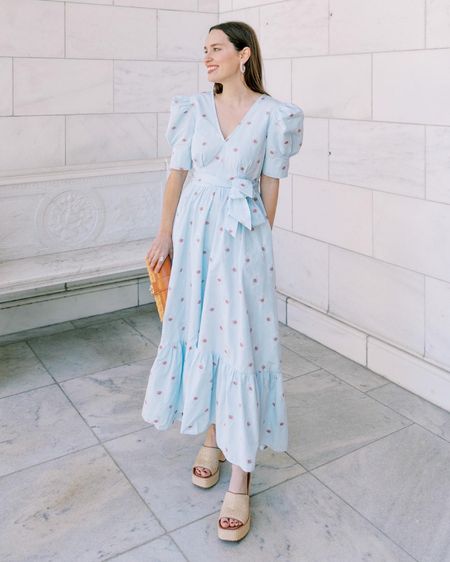 Easter outfit / Easter dress / hunter bell dress with bernardo heels and a woven handbag 

#LTKstyletip #LTKSeasonal #LTKFind