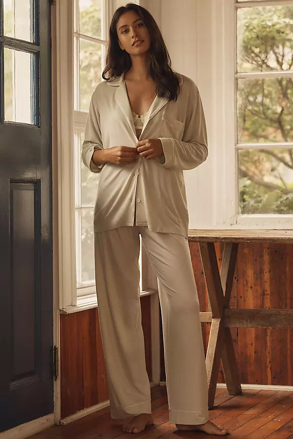Eberjey Gisele Long-Sleeve Pajama Set | Anthropologie (US)