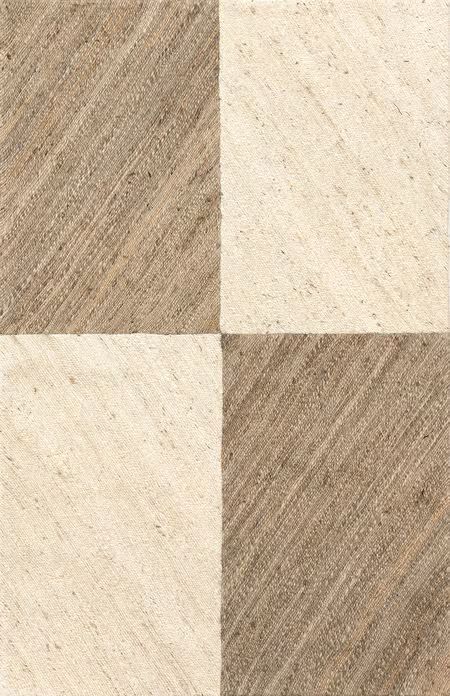 Natural Costanza Jute Tiled Checkered 5' x 8' Area Rug | Rugs USA
