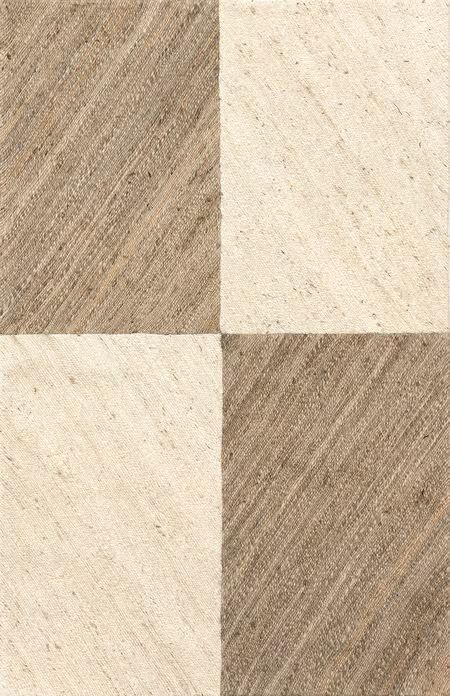 Natural Costanza Jute Tiled Checkered Area Rug | Rugs USA
