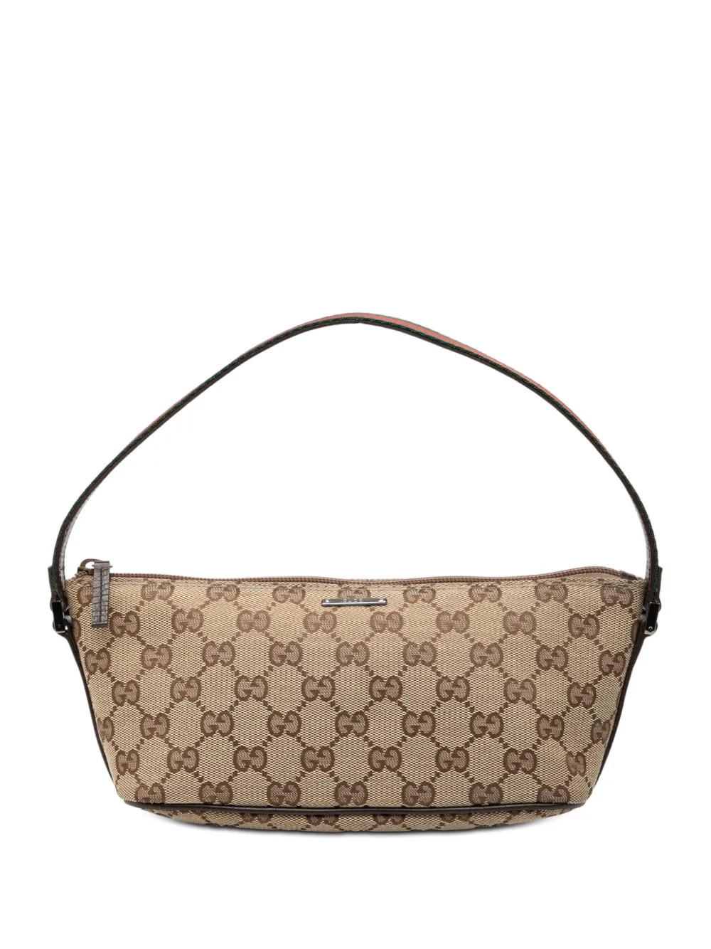 Gucci Pre-Owned 2000-2015 GG Canvas Web Boat Shoulder Bag | Brown | FARFETCH | Farfetch Global