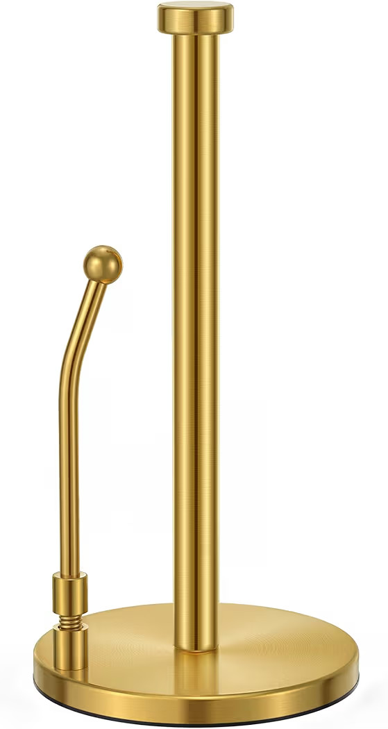 SMARTAKE Paper Towel Holder, Paper Towel Dispenser Standing Weighted Base Non Slip, Spring Arm Fi... | Amazon (US)