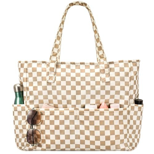 oscaurt Beach Bags for Women Large Waterproof Sandproof Beach Tote Swim Pool Bag with Zipper for Travel Vacation Essentials | Amazon (US)