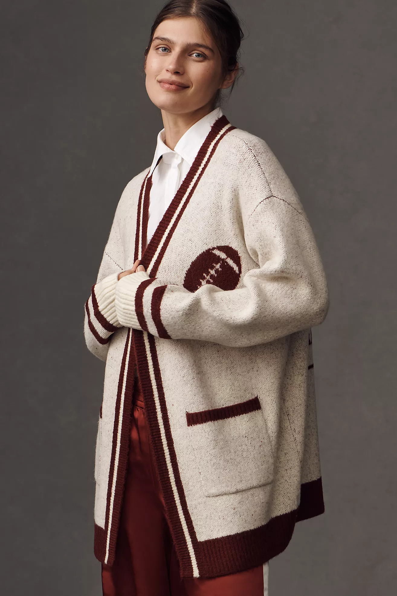 Flat White Game Day Cardigan Sweater | Anthropologie (US)