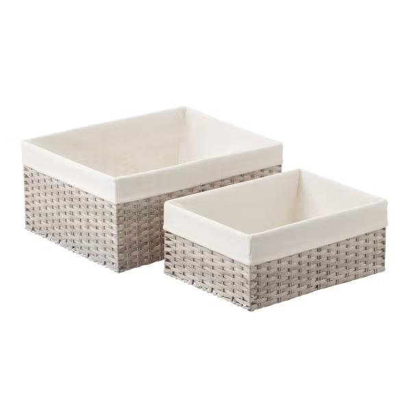 Montauk Woven Rectangular Storage Bins | The Container Store