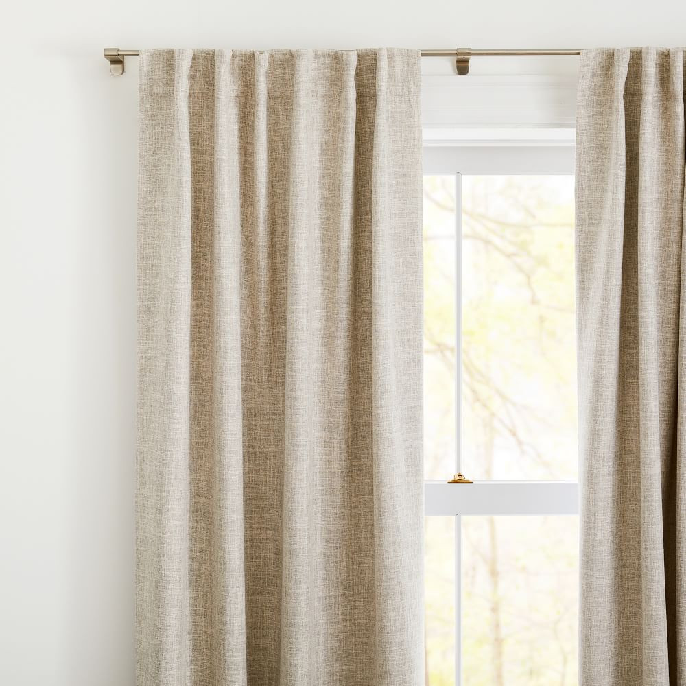 Crossweave Curtain - Belgian Flax | West Elm (US)