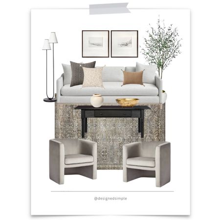 simple living room design, neutral living room decor, white sofa, velvet chairs, vintage inspired rug, loloi rug, neutral home decor, neutral decorating

#LTKFind #LTKstyletip #LTKhome