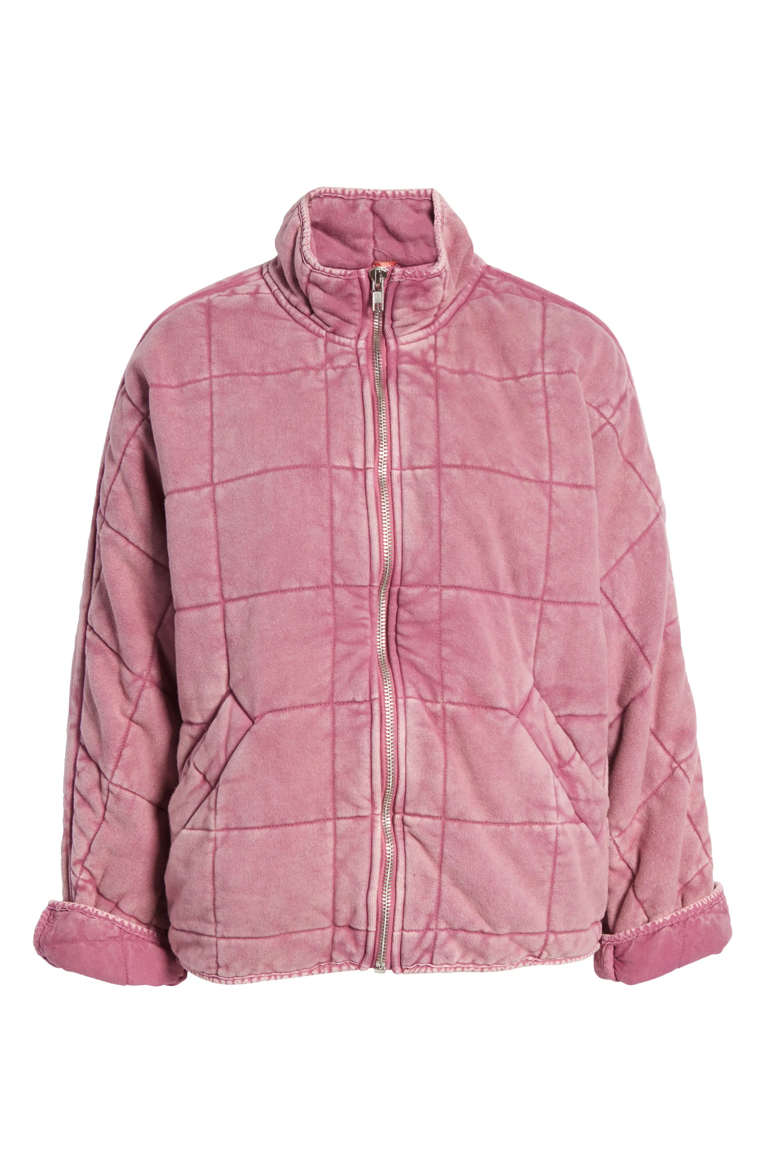 Women's Free People Dolman Sleeve Quilted Jacket, Size X-Large - Pink | Nordstrom