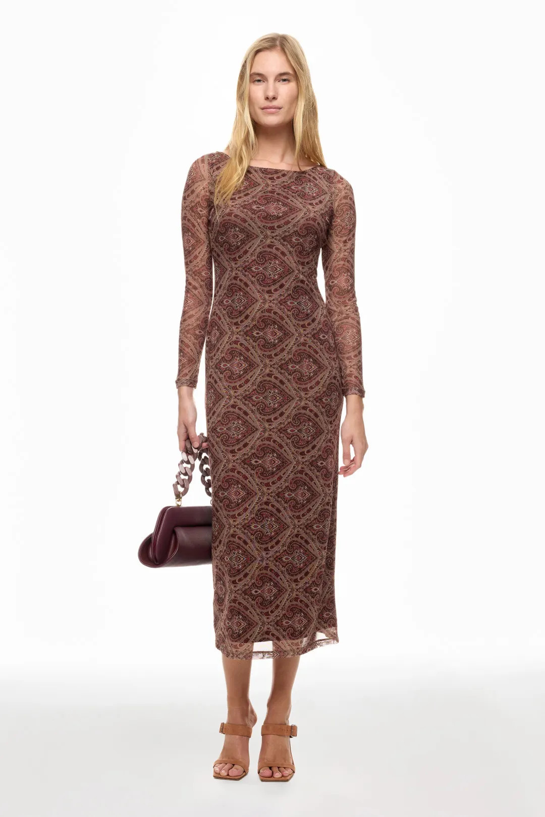 Ronny Kobo x RTR Printed Mesh Midi Dress | Rent the Runway