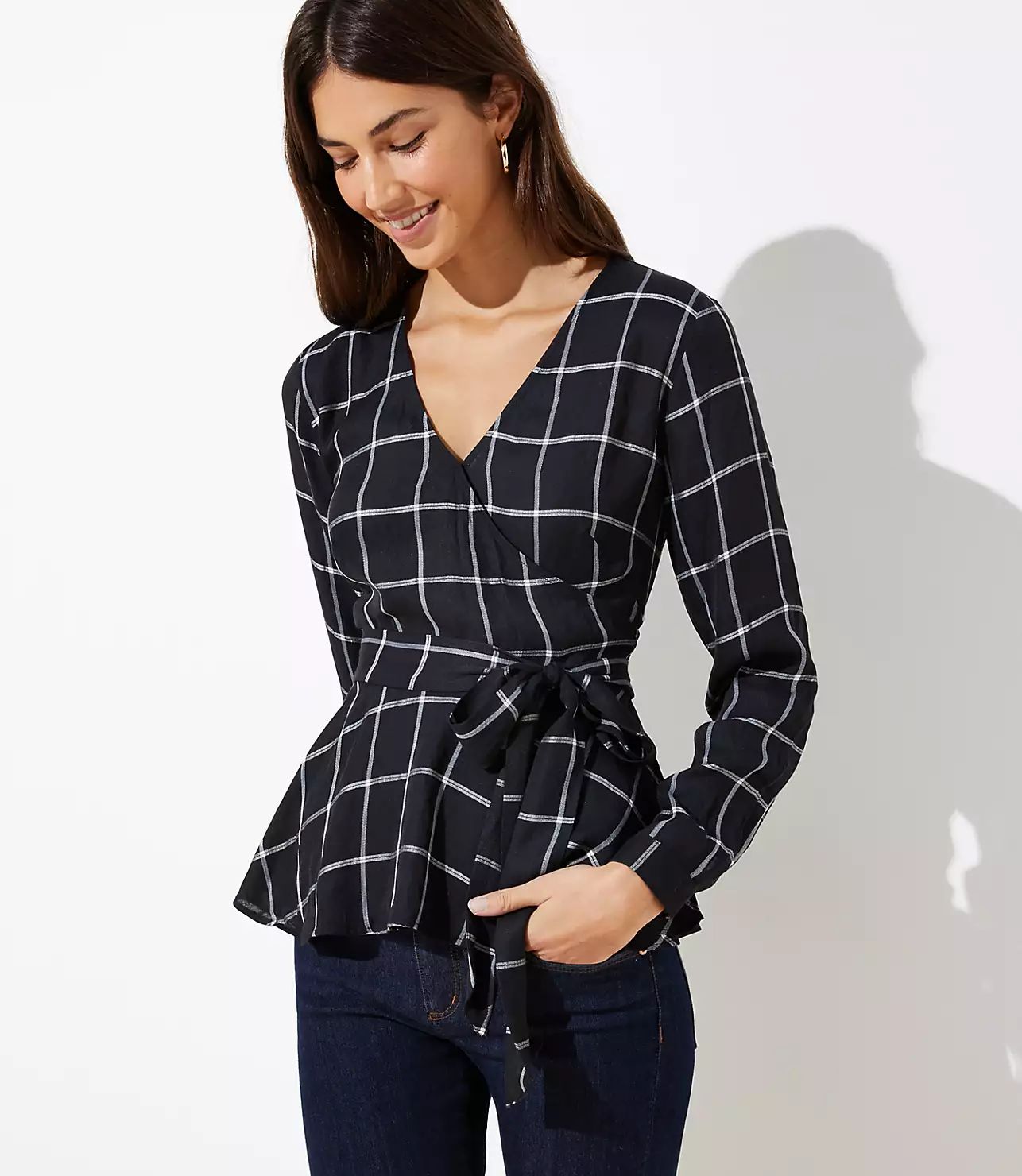 Plaid Wrap Blouse | LOFT | LOFT