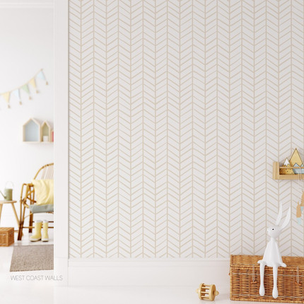 Herringbone Hand Drawn Peel and Stick Wallpaper
