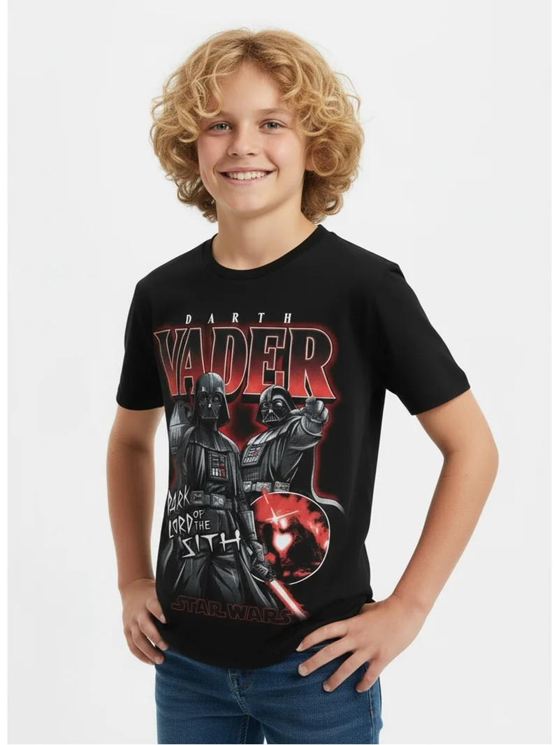 Star Wars Boys Darth Vader Graphic Tee with Short Sleeves, Sizes 4-18 | Walmart (US)