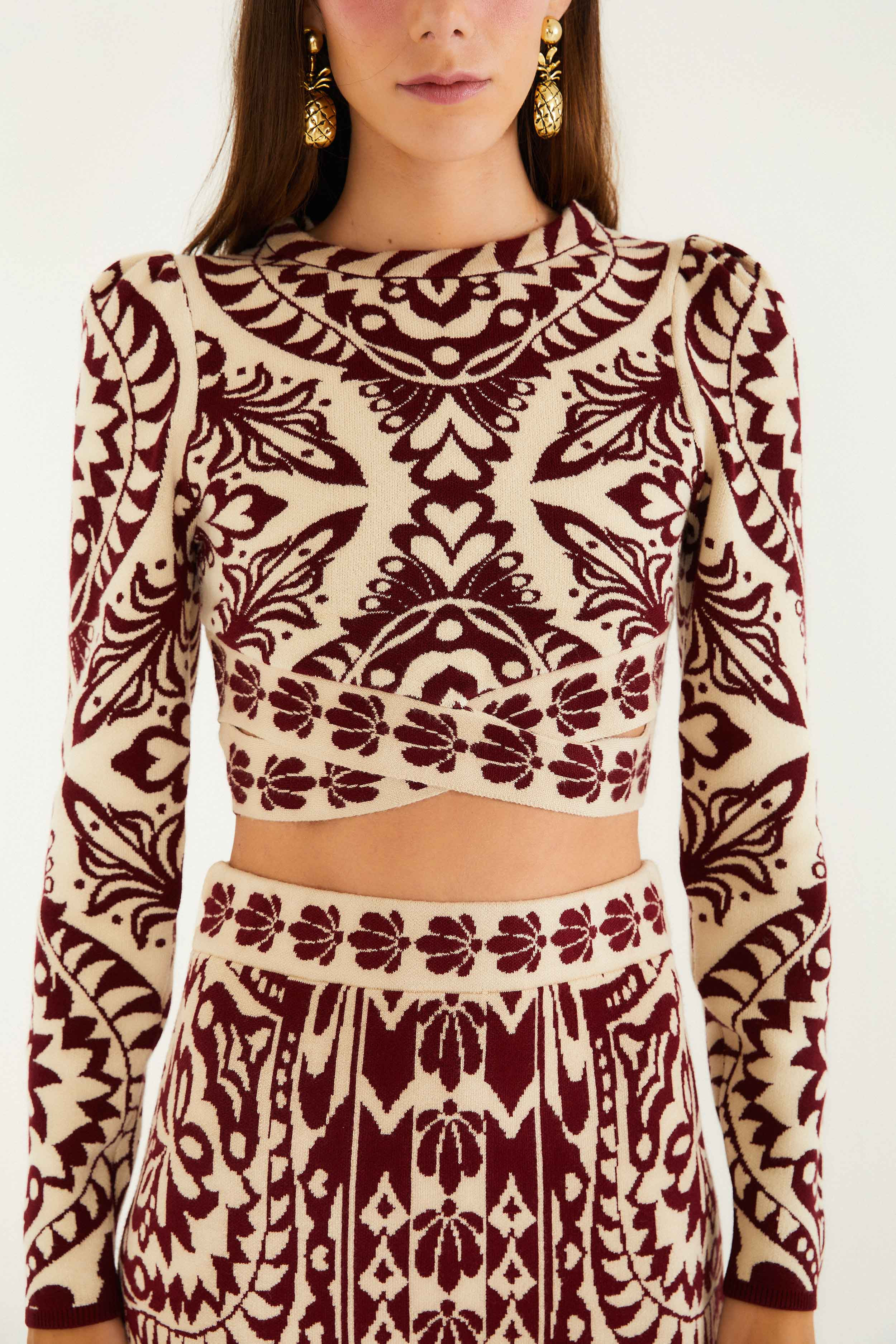 Burgundy Pineapple Love Knit Top | FARM Rio | FarmRio (US)