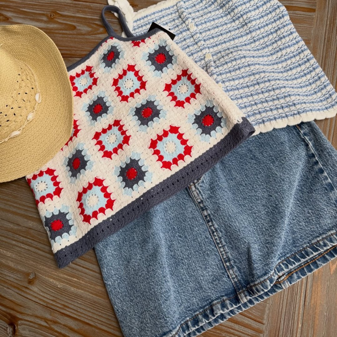 Girls' Sweater Tank Top - art class\u2122 Red/White/Blue L | Target