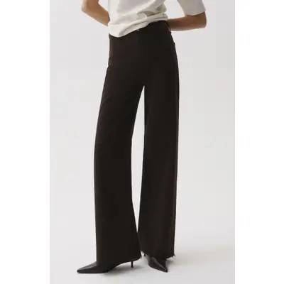 Pistola Penny High Waist Wide Leg Petite Jeans in Mocha at Nordstrom, Size 28 | Nordstrom