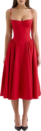 HOUSE OF CB Samaria Fit & Flare Midi Cocktail Dress | Nordstrom | Nordstrom