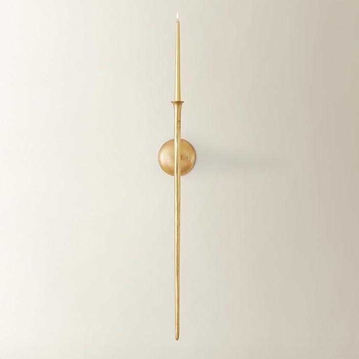 Z Gallerie Aspar Wall Sconce Long Candle Holder in Gold Finish, Retro Chic Wall Decor for Living ... | Amazon (US)