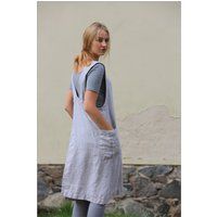 Natural Linen Apron Dress/Cross-Back Linen Apron Charlotte | Etsy (US)