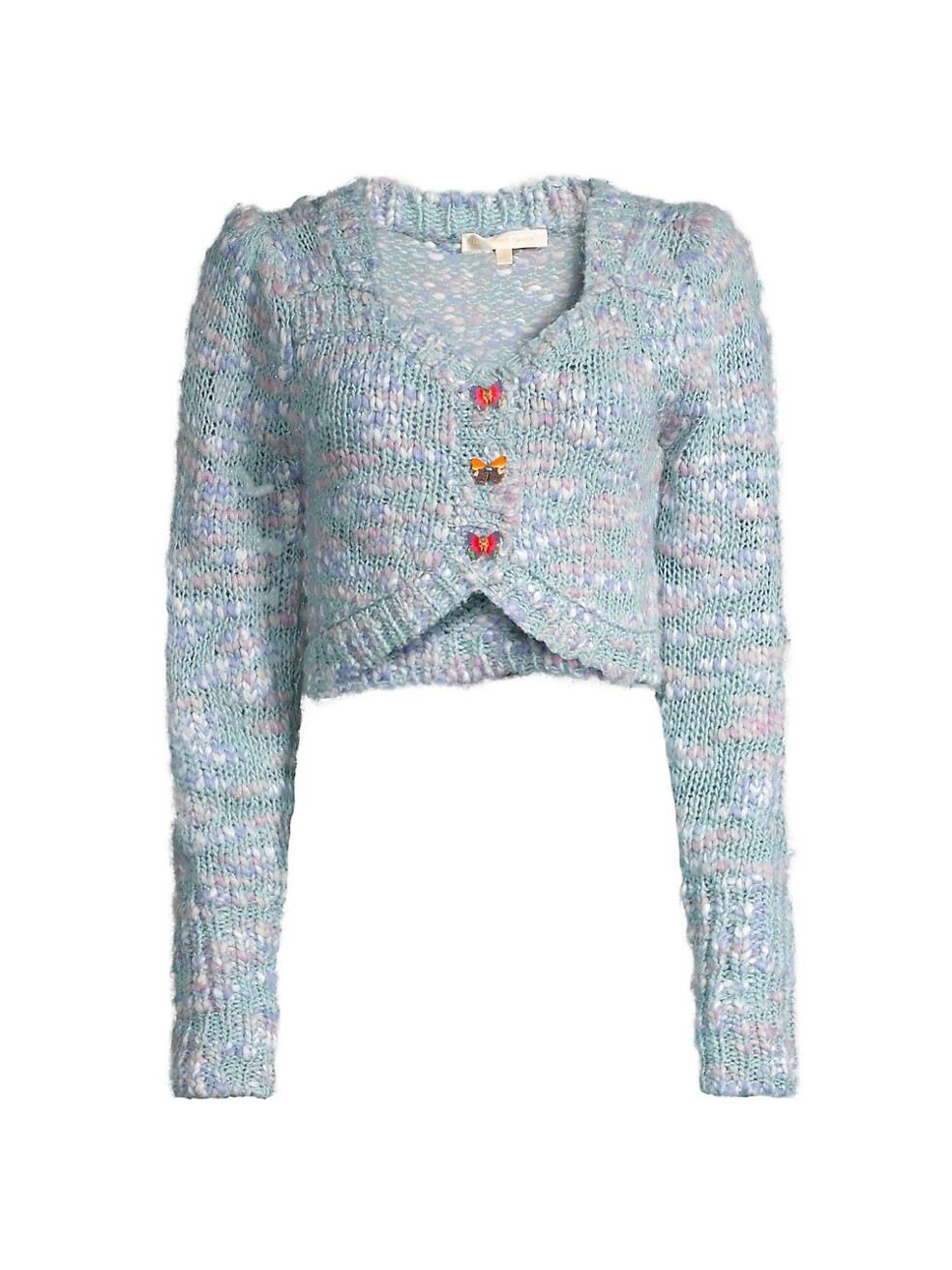 LoveShackFancy Saundria Bouclé Knit Crop Cardigan | Saks Fifth Avenue